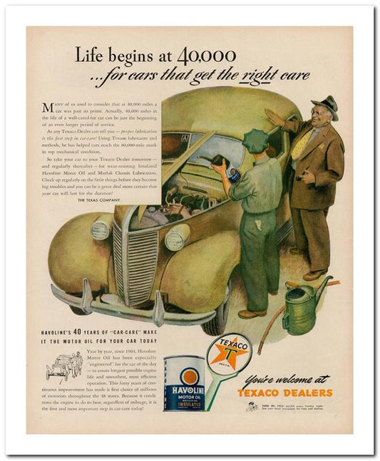 8x10 Vintage Ad 1944 For Cars That Get The Right Care 02062503171
