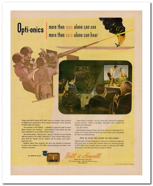 8x10 Vintage Ad 1944 Opti Onics 02062503172