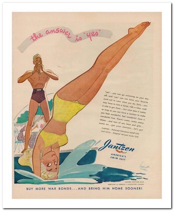 8x10 Vintage Ad 1944 Jantzen 02062503181