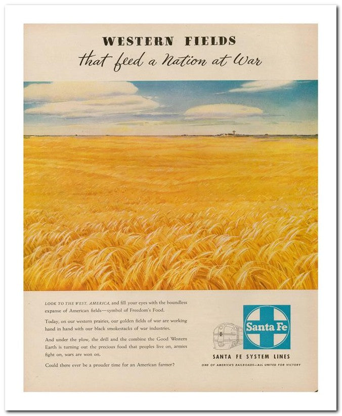 8x10 Vintage Ad 1944 Western Fields 02062503206
