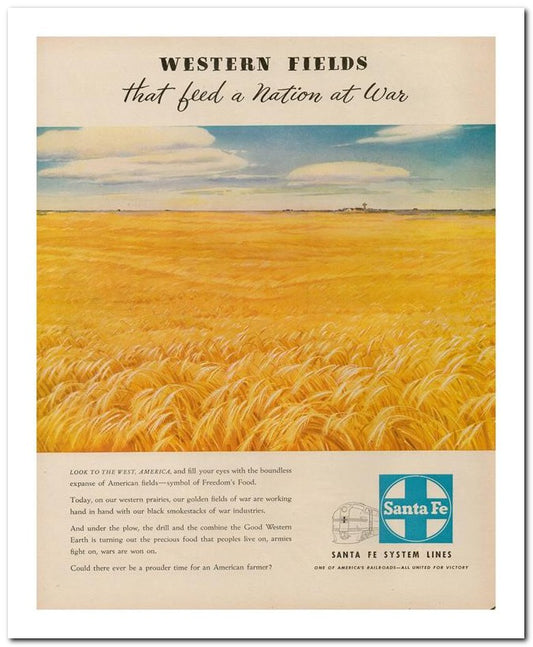 8x10 Vintage Ad 1944 Western Fields 02062503206