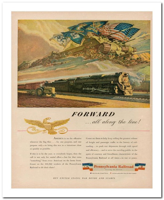 8x10 Vintage Ad 1944 All Along The Line 02062503210