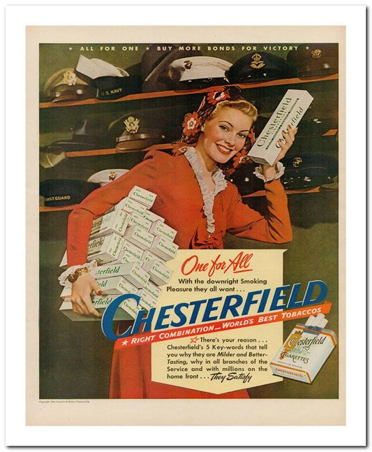 8x10 Vintage Ad 1944 Chesterfield 02062503217