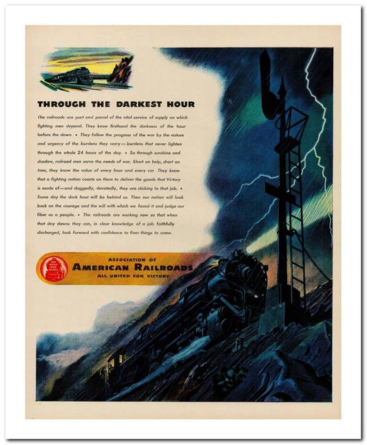 8x10 Vintage Ad 1944 American Railroad S 02062503222