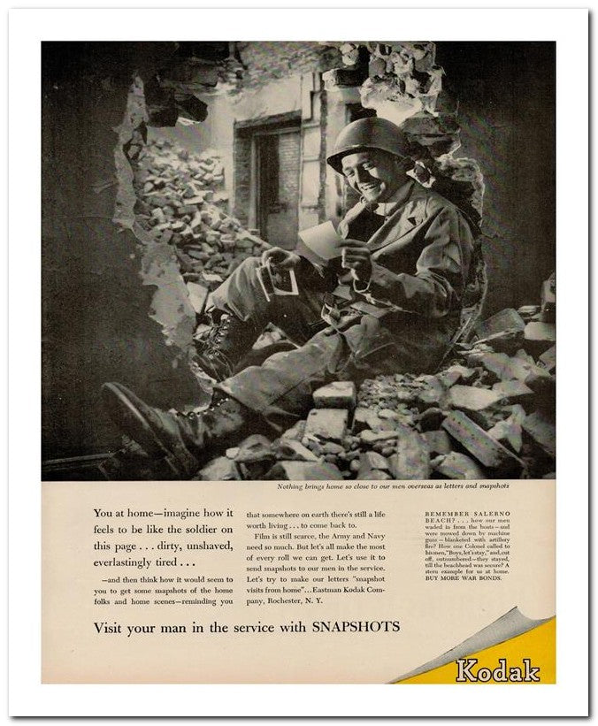 8x10 Vintage Ad 1944 Visit Your Man In The Service With Snapshot 02062503228