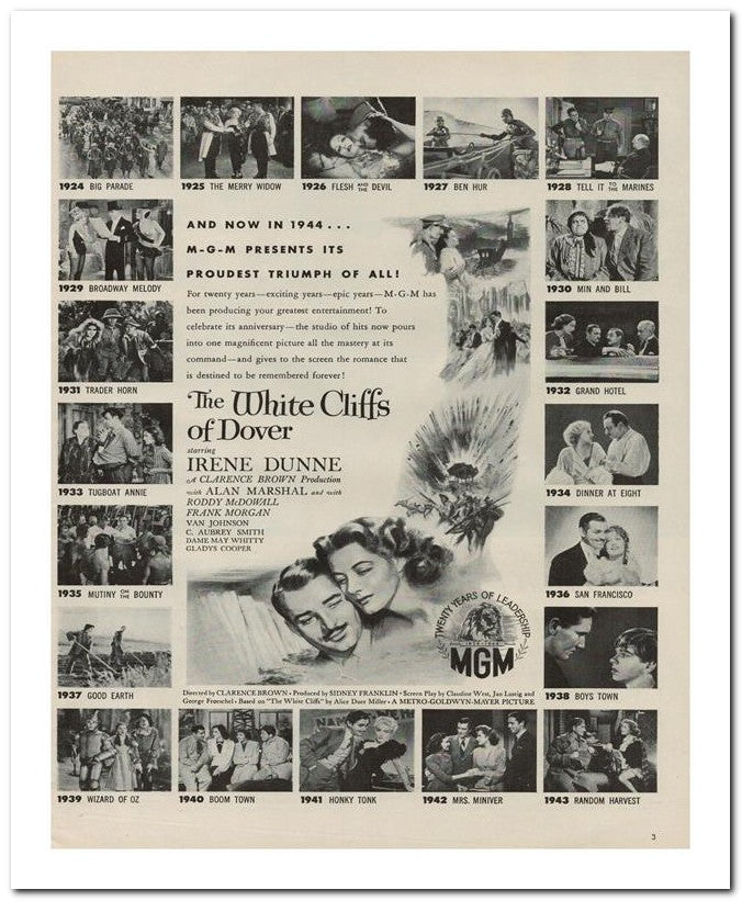 8x10 Vintage Ad 1944 The White Cliffs 02062503231