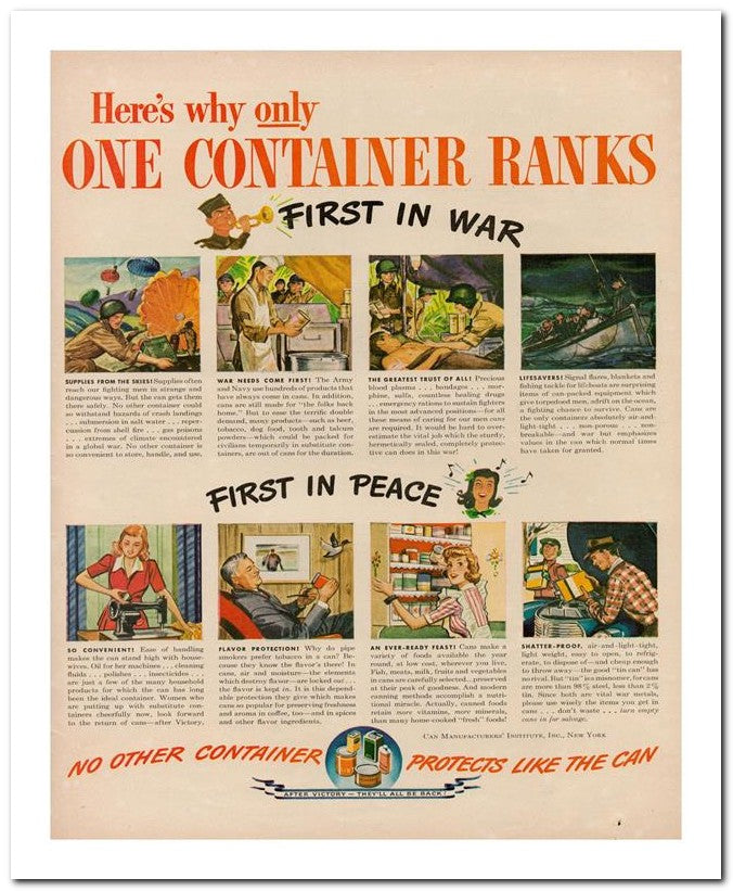 8x10 Vintage Ad 1944 One Container Ranks 02062503232