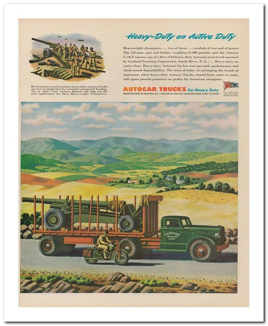 8x10 Vintage Ad 1944 Heavy Duty On Active Duty 02062503237