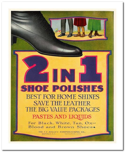 8x10 1920s Ad 2in1 Shoe Polishes 07042500001