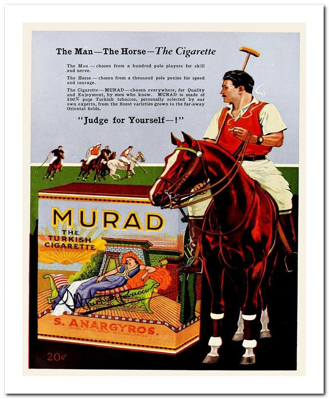 8x10 1920s Ad Murad, The Man-The Horse-The Cigarette 07042500033