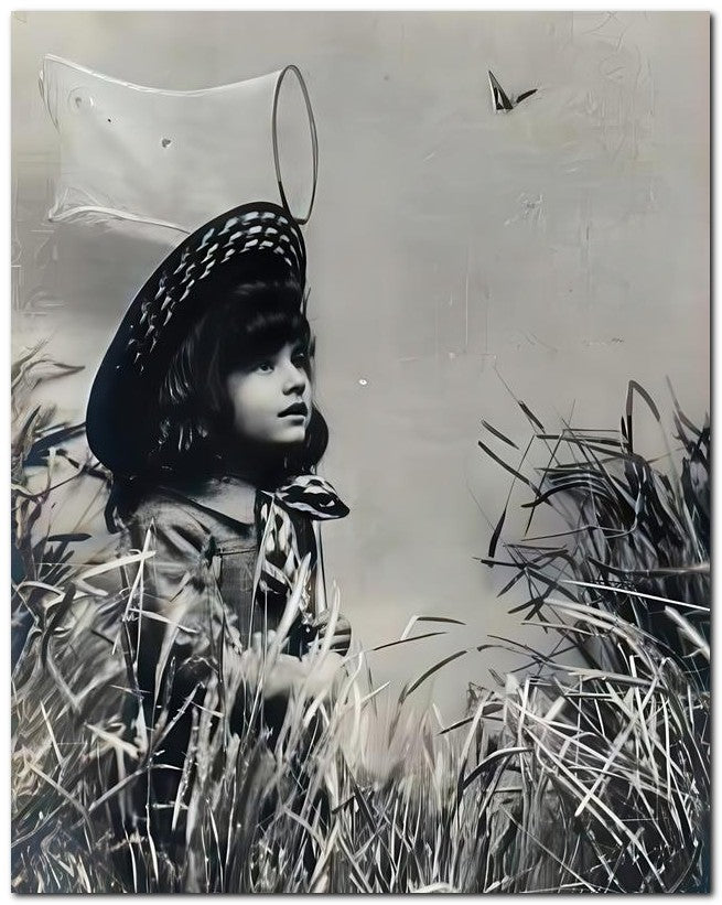 Belle Epoque Children 1900's Butterfly Net 8x10 Photo Print 23052500016