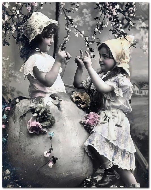 Belle Epoque Children 1900's Finger Game 8x10 Photo Print 23052500027