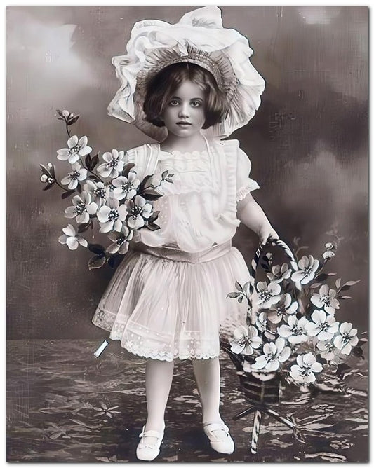 Belle Epoque Children 1900's Flower Girl 8x10 Photo Print 23052500028