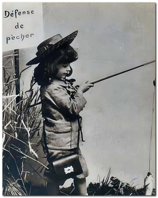Belle Epoque Children 1900's Gone Fishing 8x10 Photo Print 23052500035