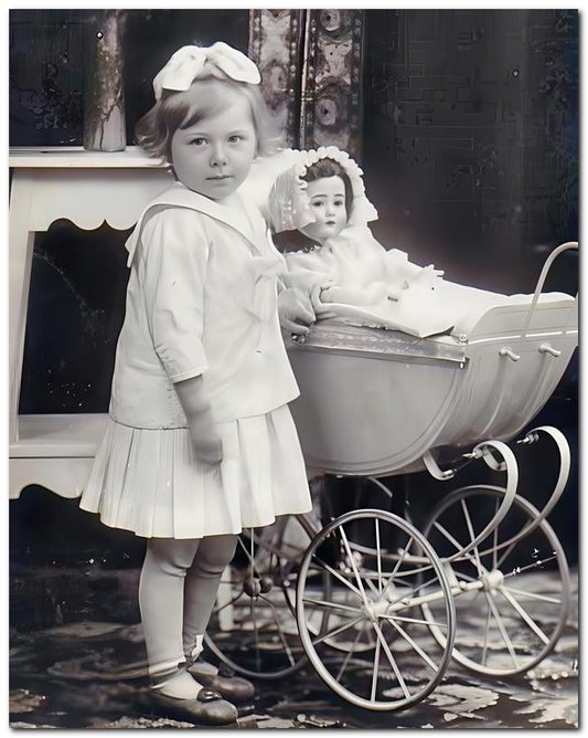Belle Epoque Children 1900's Pram Child 8x10 Photo Print 23052500043