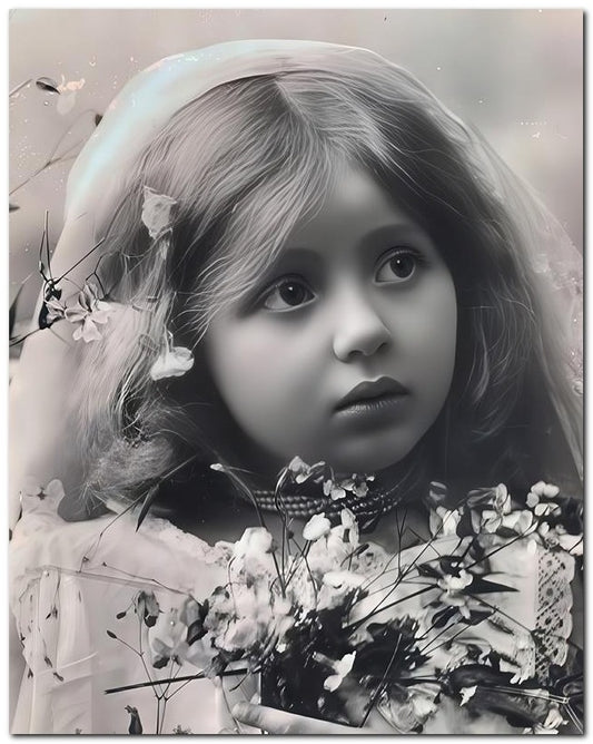 Belle Epoque Children 1900's Somber Kid 8x10 Photo Print 23052500050