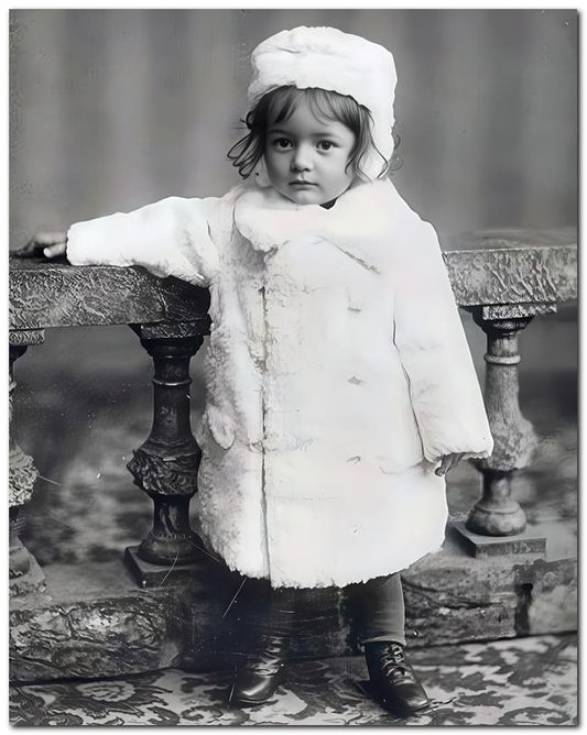 Belle Epoque Children 1900's White Coat 8x10 Photo Print 23052500053