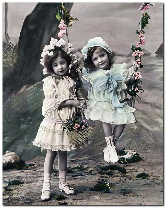 Belle Epoque Children 1900's Wing Lace 8x10 Photo Print 23052500054