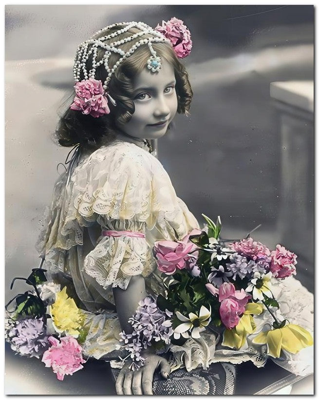 Belle Epoque Children 1903 Flower Girl 8x10 Photo Print 23052500070