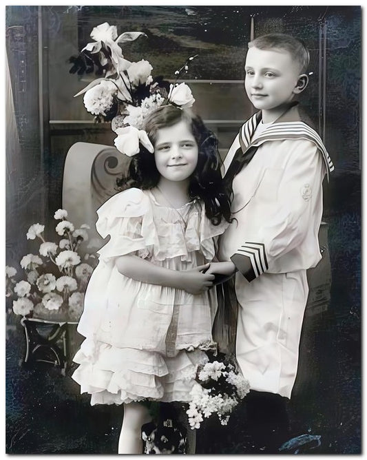 Belle Epoque Children 1905 Adorable 8x10 Photo Print 23052500076