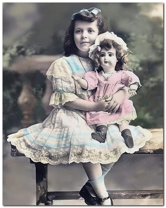 Belle Epoque Children 1905 Big Doll Lap 8x10 Photo Print 23052500080
