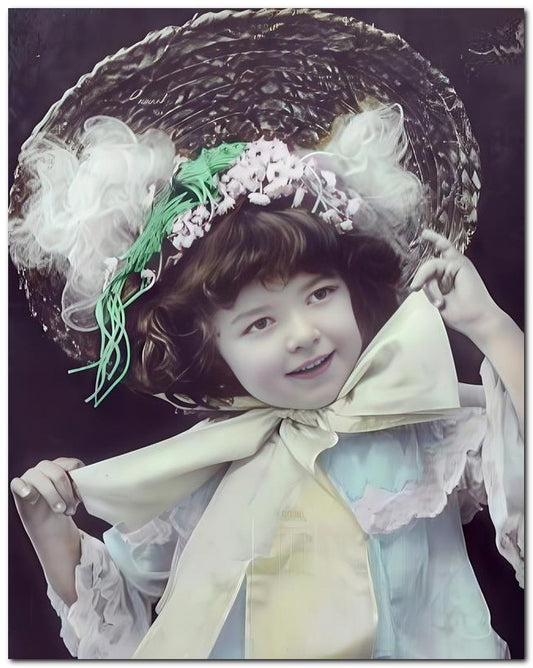 Belle Epoque Children 1905 Big Hat Bow 8x10 Photo Print 23052500081