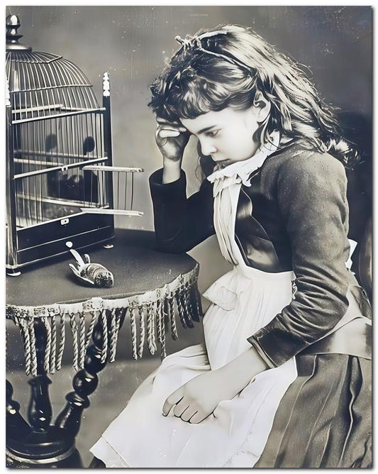 Belle Epoque Children 1905 Dead Bird 8x10 Photo Print 23052500082