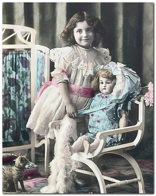 Belle Epoque Children 1906 Doll Chair 8x10 Photo Print 23052500107