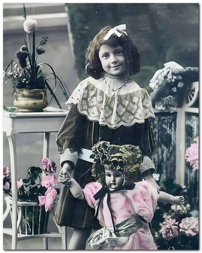 Belle Epoque Children 1907 Big Doll Girl 8x10 Photo Print 23052500133
