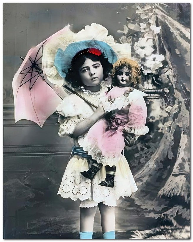 Belle Epoque Children 1907 Doll Parasol 8x10 Photo Print 23052500149