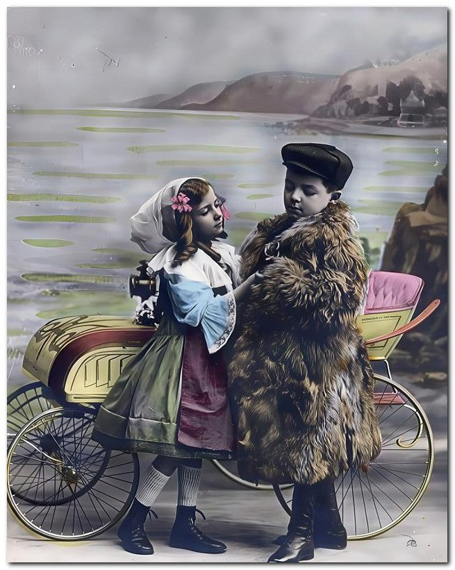 Belle Epoque Children 1907 Kids Car 8x10 Photo Print 23052500157