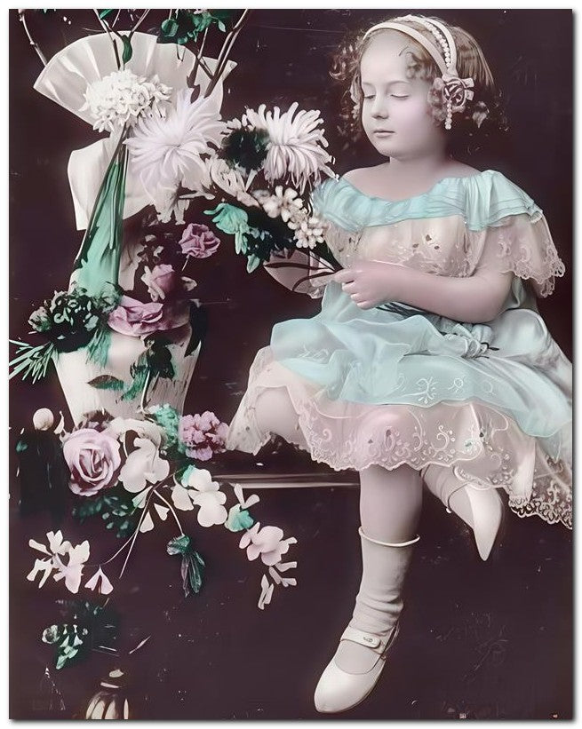 Belle Epoque Children 1907 Lace Trim Dress 8x10 Photo Print 23052500159