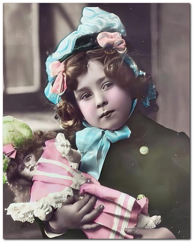 Belle Epoque Children 1907 Somber Doll 8x10 Photo Print 23052500177