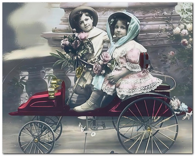 Belle Epoque Children 1908 Car Kids 8x10 Photo Print 23052500202