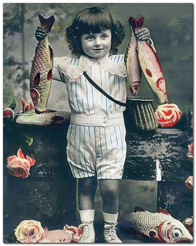 Belle Epoque Children 1908 Fish Boy 8x10 Photo Print 23052500219