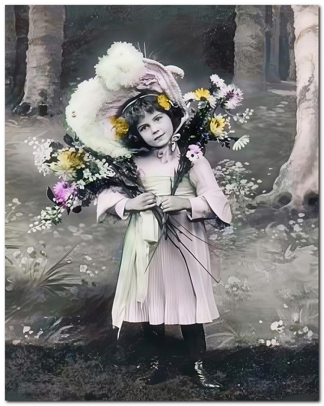 Belle Epoque Children 1908 Flower Girl 8x10 Photo Print 23052500220