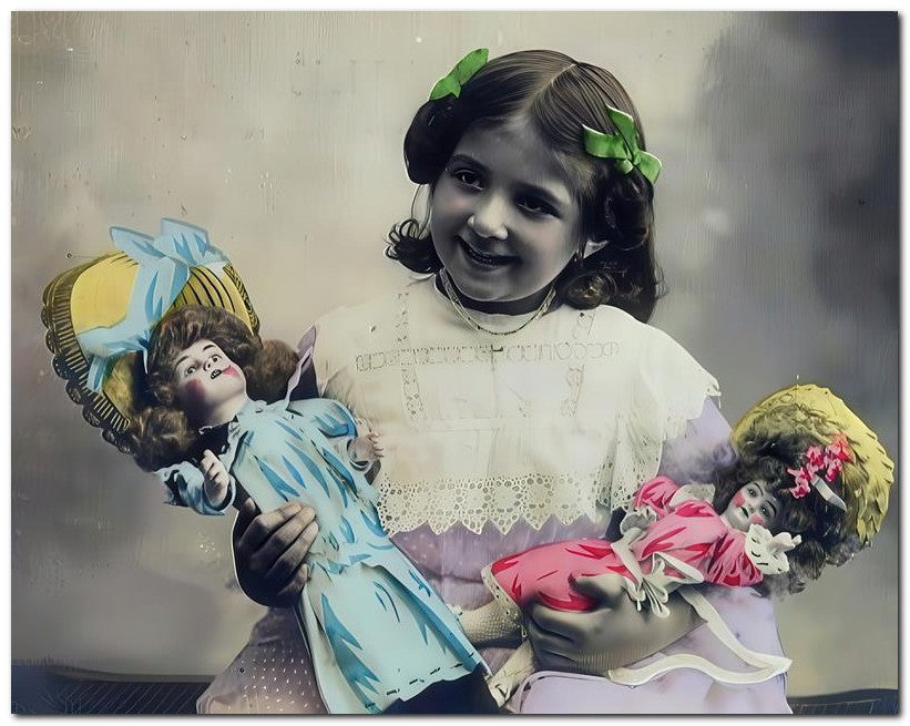 Belle Epoque Children 1908 Girl 2 Dolls 8x10 Photo Print 23052500222