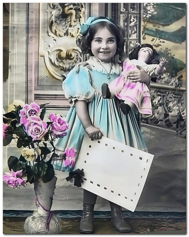 Belle Epoque Children 1909 Dolly Girl 8x10 Photo Print 23052500281