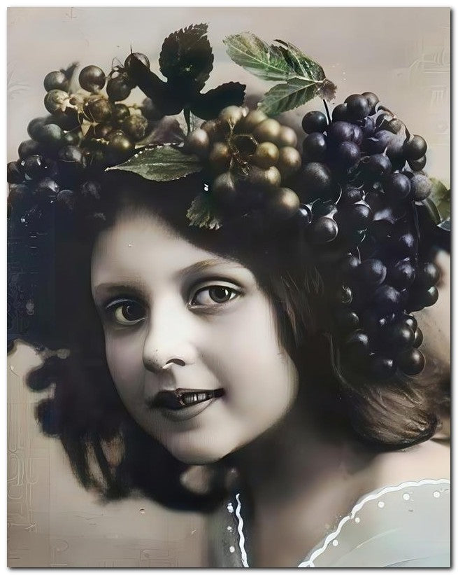 Belle Epoque Children 1909 Grapes N Hair 8x10 Photo Print 23052500283