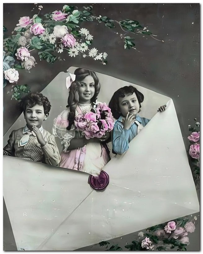 Belle Epoque Children 1909 Kids In Evenlope 8x10 Photo Print 23052500286