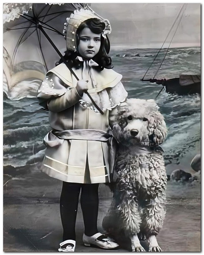 Belle Epoque Children 1909 Poodle 8x10 Photo Print 23052500289