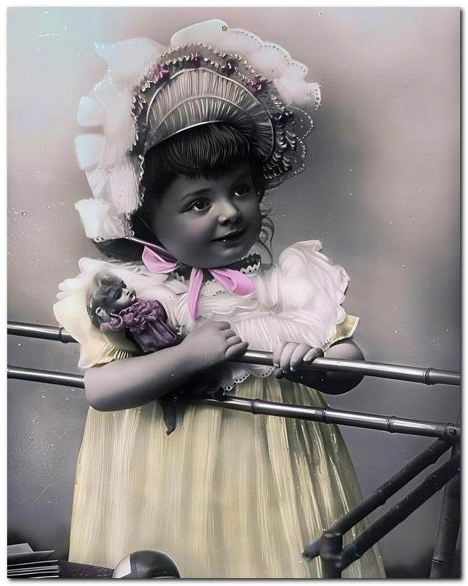 Belle Epoque Children 1909 Tiny Doll Girl 8x10 Photo Print 23052500310