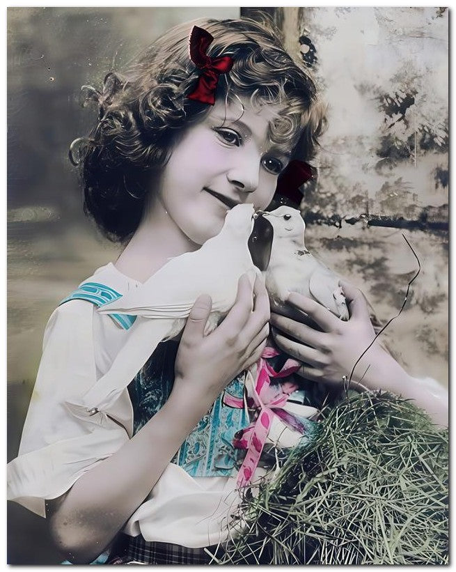 Belle Epoque Children 1910 2 Doves 8x10 Photo Print 23052500320