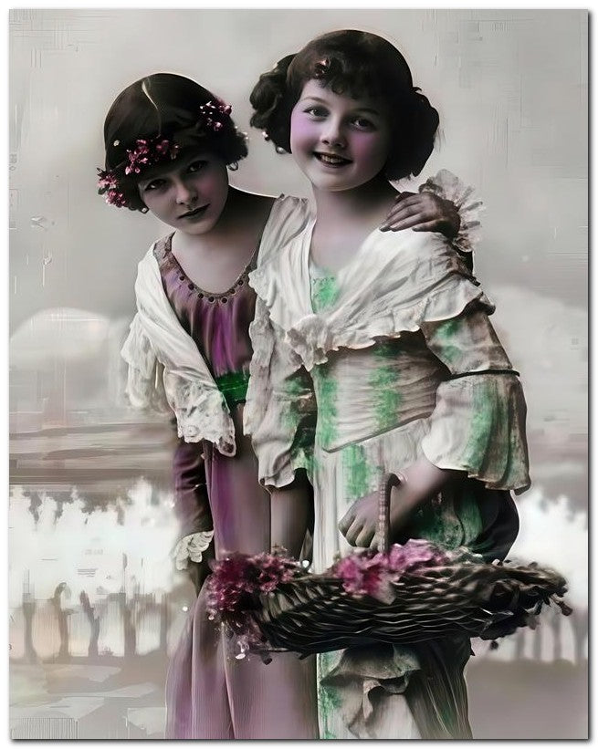 Belle Epoque Children 1910 2 Friends 8x10 Photo Print 23052500322