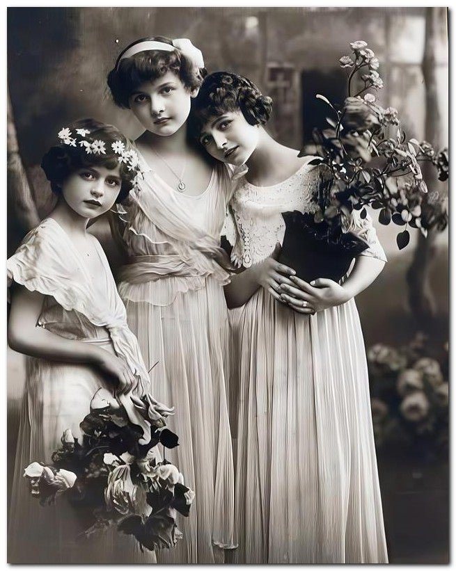 Belle Epoque Children 1910 3 Beauties 8x10 Photo Print 23052500329