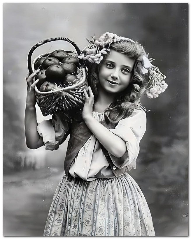 Belle Epoque Children 1910 Apple Basket 8x10 Photo Print 23052500342