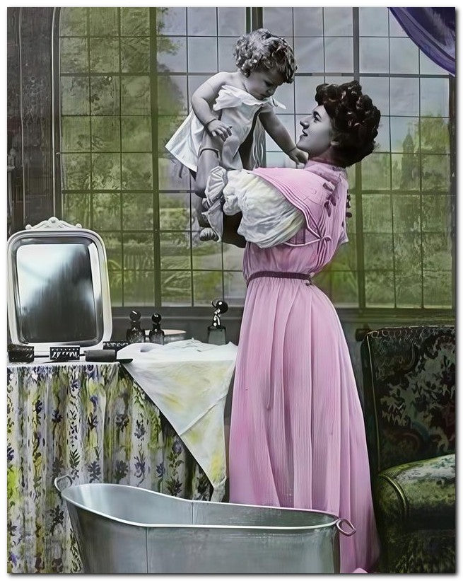 Belle Epoque Children 1910 Bathe Baby 1 8x10 Photo Print 23052500359