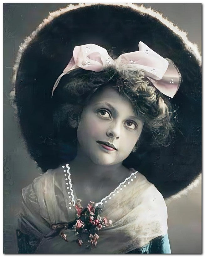 Belle Epoque Children 1910 Big Pink Bow 8x10 Photo Print 23052500394