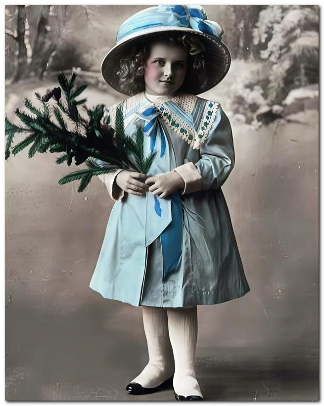Belle Epoque Children 1910 Blue Outfit 8x10 Photo Print 23052500412
