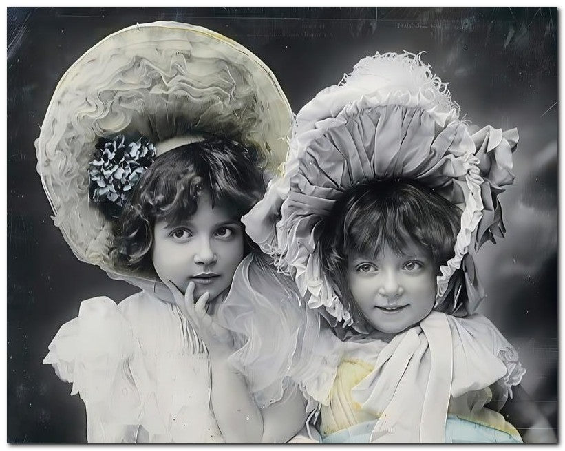 Belle Epoque Children 1910 Bonnet Kids 8x10 Photo Print 23052500419